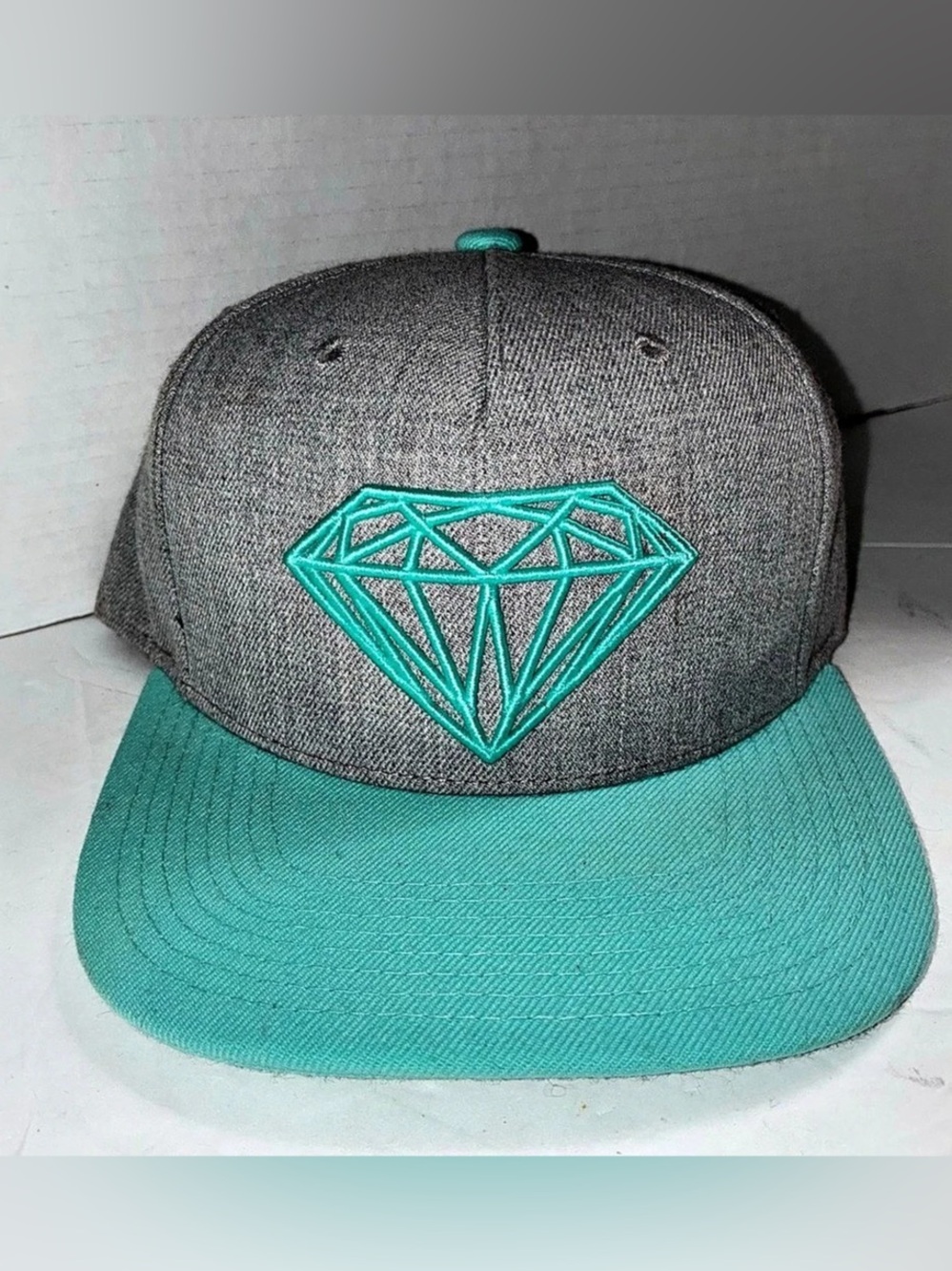 Diamond Supply Co. Brilliant Snapback Hat Gray & Turquoise